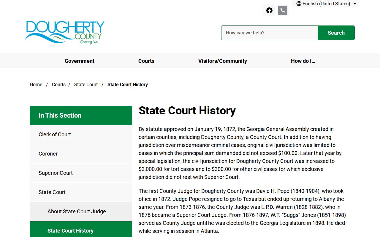 Dougherty County active warrant State Court history source