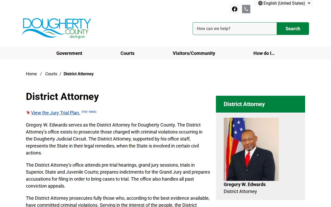 Dougherty County District Attorney court routing for bench warrants