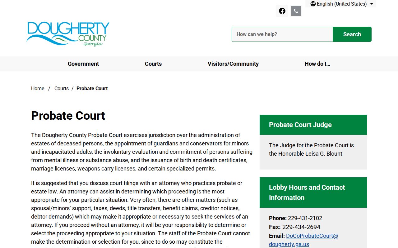 Dougherty County Probate Court distinction from bench warrants