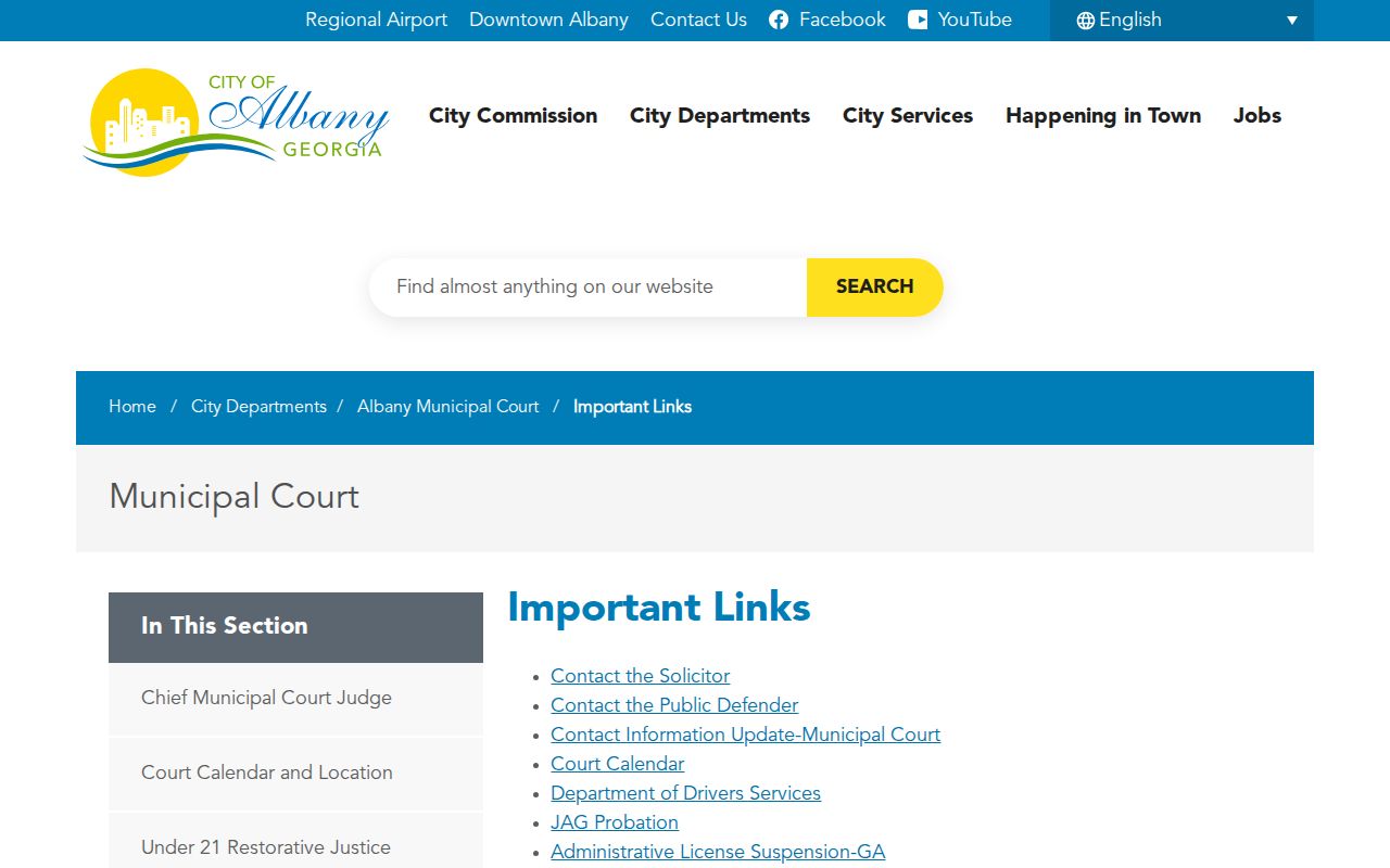Albany court links relevant to Dougherty County arrest warrant records